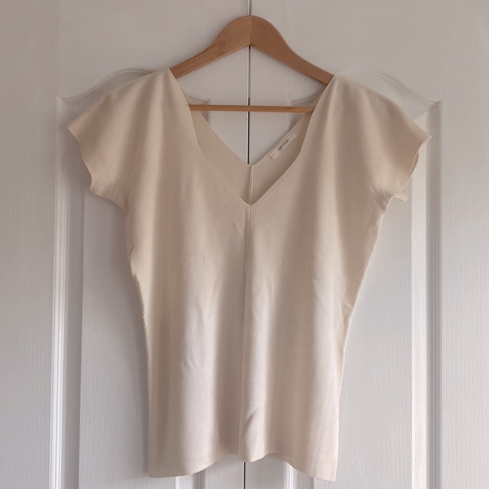 The Row Top in Merino Wool & Cashmere- Ivory